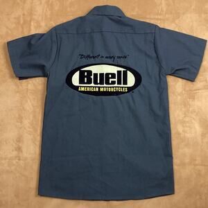 S Buell Motorcycle Shop Work Shirt Short Sleeve Made in USA